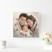 Ihre Lieblings-Foto-Wand Quadratische Wanduhr (Zuhause)