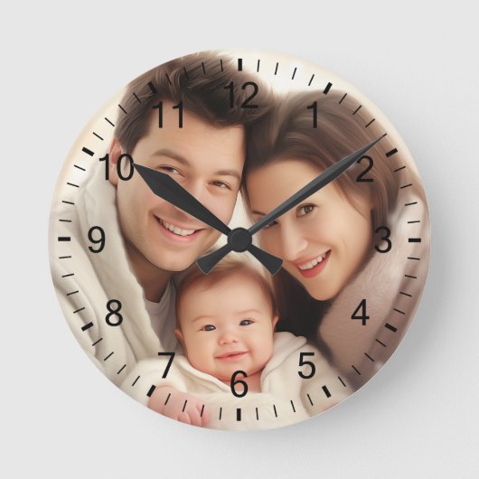 Ihre Lieblings-Foto-Wand Runde Wanduhr (Vorderseite)