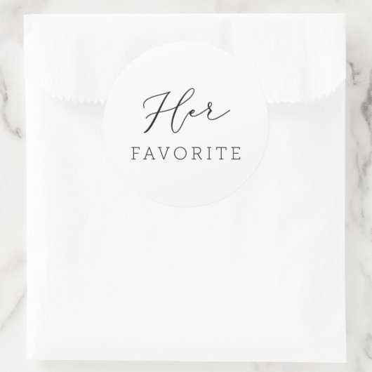 Ihre Lieblings-Gastgeschenk Hochzeit-Script-Kallig Runder Aufkleber (Tasche)