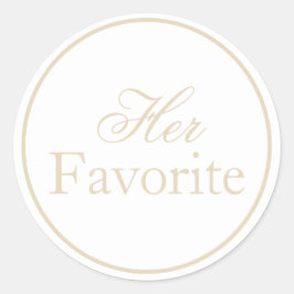 Ihre Lieblings-Hochzeitsticker Beige Ivory Khaki Runder Aufkleber