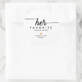 Ihre Lieblings-Moderne Drehbuchhochzeit Runder Aufkleber (Tasche)