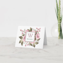 Ihre Lieblings-Rose-Monogramm-Notecard