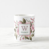 Ihre Lieblings-Rose-Monogramm-Tasse Kaffeetasse (Mittel)