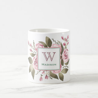 Ihre Lieblings-Rose-Monogramm-Tasse Kaffeetasse