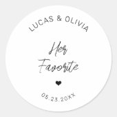 Ihre Lieblings-Trendy Wedding Candy Gefallen Custo Runder Aufkleber (Vorderseite)