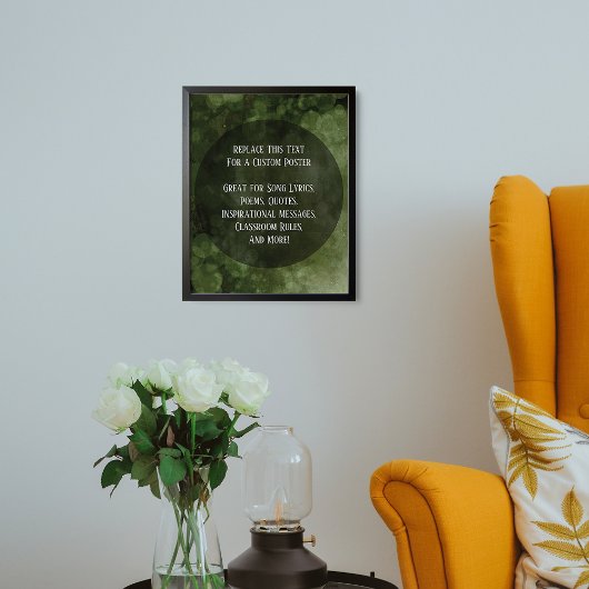 Ihre Lieblings-Zitat Dunkelgrüne Graublasen Poster