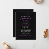 Ihre Lieblingsfarbe und Schriftart Abschluss Einla Mitteilungskarte (Vorderseite/Rückseite Beispiel)