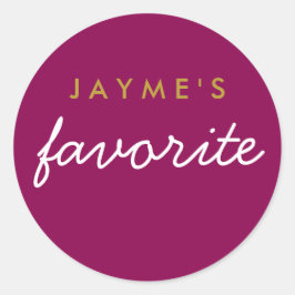 "Ihre Lieblingsjause Magenta Gold" Runder Aufkleber