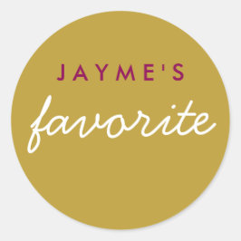 "Ihre Lieblingsjause Magenta Gold" Runder Aufkleber