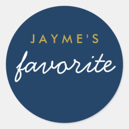 "Ihre Lieblingsjause" Navy Blue Gold White Runder Aufkleber