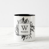 Ihre Lieblingsschwarzweiss-Monogramm-Tasse Zweifarbige Tasse (Mittel)