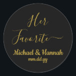 Ihre liebste Gastgeschenk Hochzeit Bonbons, Lecker Runder Aufkleber<br><div class="desc">Ihr Lieblings-Bonbons-Hochzeitsaufkleber,  erschwingliche Leckerei zu Gunsten,  personalisierter Name Empfang-Cookie Snack,  Brautparty Baby Verlobung Party,  zu gehen Goodie anpassen Sie Ihre Tasche,  individuelle Feier Dankeschön-Label,  Hotel Begrüßungstaschen Box,  Bachelorette und seine Favoriten Aufkleber,  treffen Sie sich leicht feiern für Gäste,  Braut-Skript benutzerdefinierte Schwarz.</div>