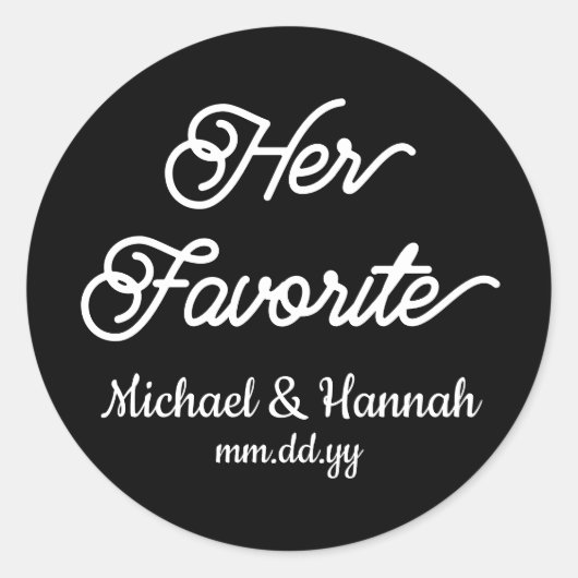 Ihre liebste Gastgeschenk Hochzeit Bonbons, Lecker Runder Aufkleber (Vorderseite)