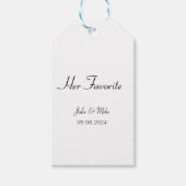 ihre liebste Gastgeschenk Hochzeit Geschenkanhänger (Vorderseite)