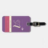 Ihre Lila Curly Monogram Gepäckanhänger (Vorderseite horizontal)