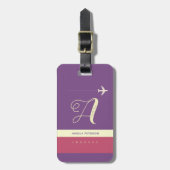 Ihre Lila Curly Monogram Gepäckanhänger (Vorderseite vertikal)