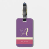 Ihre Lila Curly Monogram Gepäckanhänger (Rückseite vertikal)