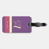 Ihre Lila Curly Monogram Gepäckanhänger (Rückseite horizontal)
