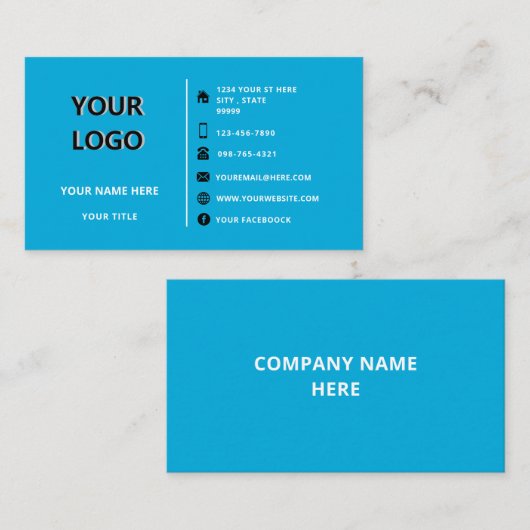 Ihre Logo-Adresse Info Farben Visitenkarte (Vorne/Hinten)