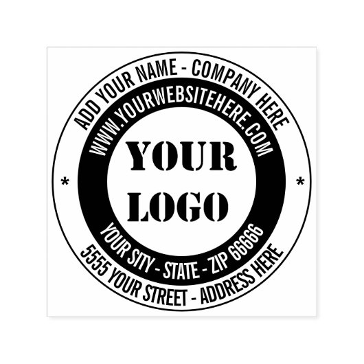 Ihre Logo-Adresse Website Farben Moderne Briefmark Permastempel (Design)