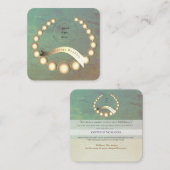 Ihre Logo-Ältere Aquamarinen Gold Farbpaletten Quadratische Visitenkarte (Vorne/Hinten)