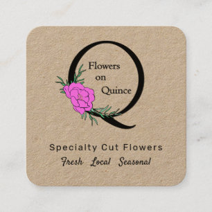 Ihre Logo-angepasste moderne, trendige Blume-Farm Quadratische Visitenkarte