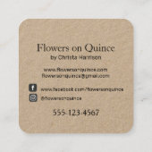 Ihre Logo-angepasste moderne, trendige Blume-Farm Quadratische Visitenkarte (Rückseite)