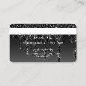 Ihre Logo Black Tropfen Glitzer Look Kreditkarte Visitenkarte (Rückseite)
