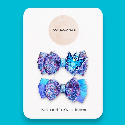 Ihre Logo Bow Hair Clip-Display-Karte vertikal Visitenkarte