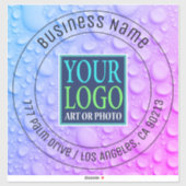 Ihre Logo-Bus-Adresse WassertreiberBlau/Lila Aufkleber (Blatt)