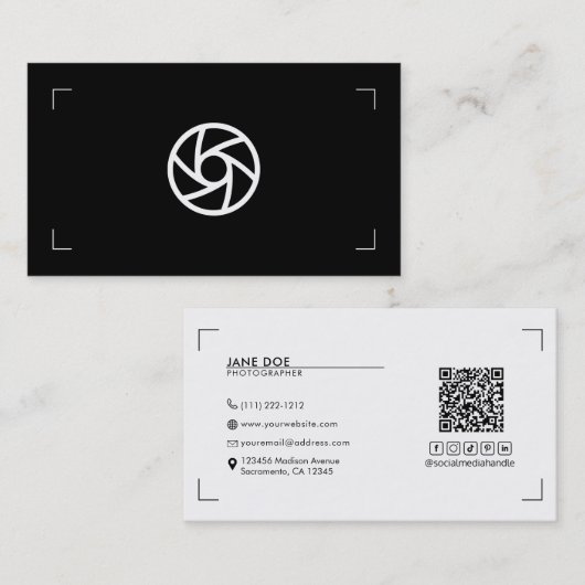 Ihre Logo-Fotobücher Schwarz-weiß modern Visitenkarte (Vorne/Hinten)