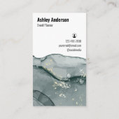 Ihre Logo-Graue Abstrakte Marmorkarte Visitenkarte (Rückseite)