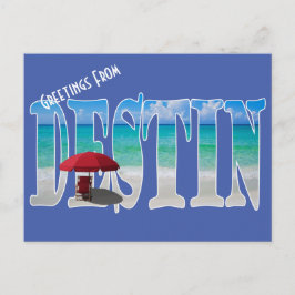 Ihre Logo-Grüße von Destin Beach Typografie Postkarte