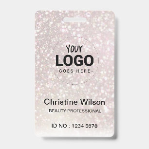 Ihre Logo-ID-Karte FAUX Champagner Glitter Ausweis