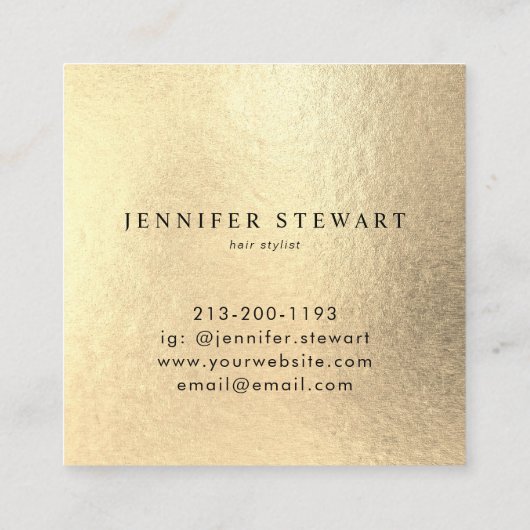 Ihre Logo-Imitate Gelbe Folie Modernes Unternehmen Quadratische Visitenkarte (Rückseite)