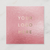Ihre Logo-Imitate Hellrosa Fohlen Moderne Unterneh Quadratische Visitenkarte (Vorderseite)