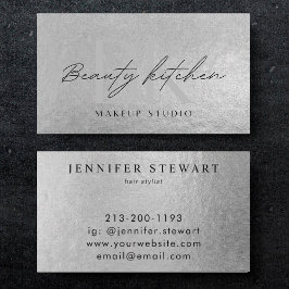 Ihre Logo-Imitate Silver Gray Foil Modern Corporat Visitenkarte