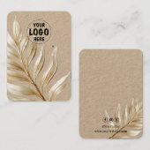 Ihre Logo Kraft Gold Leaf Earring Card groß Visitenkarte (Vorne/Hinten)