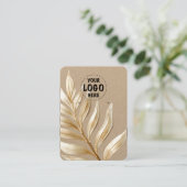 Ihre Logo Kraft Gold Leaf Earring Card groß Visitenkarte (Stehend Vorderseite)