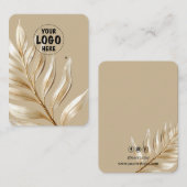 Ihre Logo Metallic Gold Leaf Earring Card groß Visitenkarte (Vorne/Hinten)