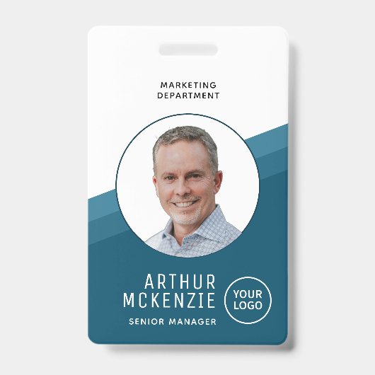 Ihre Logo Mitarbeiter Foto Blue Company ID Ausweis (Front)
