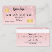 Ihre Logo Pink Tropfen Glitzer-Look Kreditkarte Visitenkarte (Vorne/Hinten)