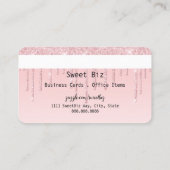 Ihre Logo Pink Tropfen Glitzer-Look Kreditkarte Visitenkarte (Rückseite)