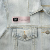 Ihre Logo-Rose Gold Blush Metallic Chic Modern Namensschild (Beispiel)