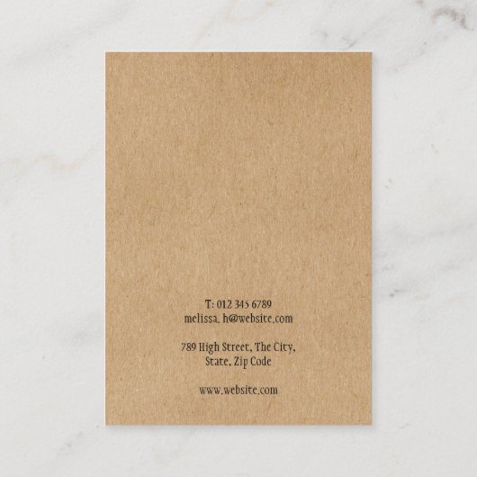 Ihre Logo-Rustikale Schmuckkarte Visitenkarte (Rückseite)