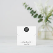 Ihre Logo-Schmuck-Kette Ohrring-Display-Karte Quadratische Visitenkarte (Stehend Vorderseite)