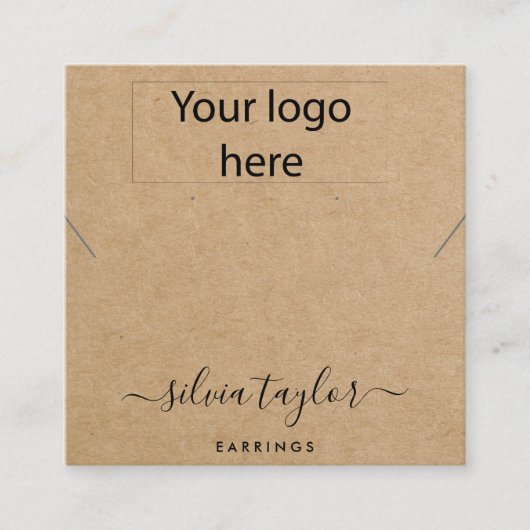 Ihre Logo-Schmuck-Kette Ohrring-Display-Karte Quadratische Visitenkarte (Vorderseite)