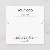 Ihre Logo-Schmuck-Kette Ohrring-Display-Karte Quadratische Visitenkarte (Vorderseite)