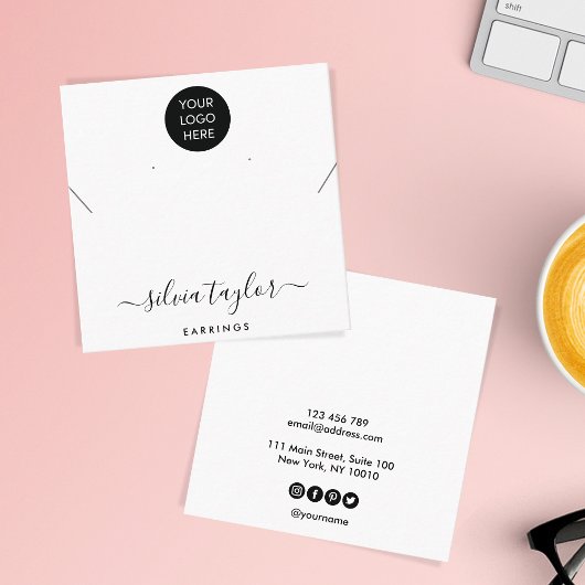 Ihre Logo-Schmuck-Kette Ohrring-Display-Karte Quadratische Visitenkarte