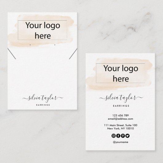 Ihre Logo-Schmuck-Kette Ohrring-Display-Karte Visitenkarte (Vorne/Hinten)
